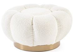 Pouf FLOREL – Élégance douce en tissu bouclette