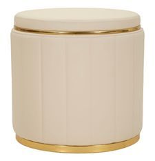 Pouf london avec boîte de rangement crème, ø 46,5 x 44 cm