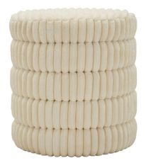 Pouf rond design bandes superposées contemporain Jairo