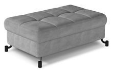 Pouf velours matelassé avec coffre de rangement LORI