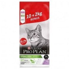 PRO PLAN Sterilised - Croquettes a la dinde - Pour chat adulte - 10 kg + 2 kg offerts