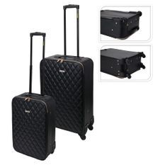 ProWorld Set de valises 2 pcs conception de courtepointe noir