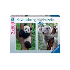 Puzzle 2x500 pieces - Panda et koala - Puzzle adultes Ravensburger - Des 10 ans - 17288