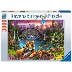 Puzzle 3000 p - Tigres au lagon