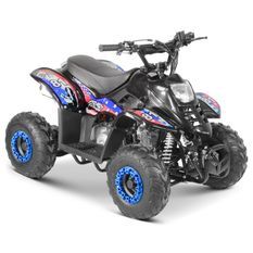 Quad 110cc enfant Bibou luxe noir - bleu et rouge