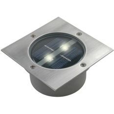 RANEX Spot solaire LED Carlo - Carré encastrable - Acier