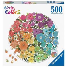 Ravensburger - Puzzle rond 500 pieces - Fleurs (Circle of Colors)