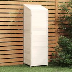 Remise de jardin Blanc 55x52x174,5 cm Bois de sapin solide