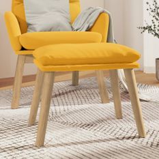 Repose-pied Jaune moutarde 45x29,5x35 cm Velours