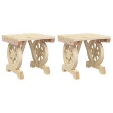 Repose-pieds de jardin 2 pcs bois de sapin massif