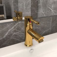 Robinet de lavabo de salle de bain Doré 130x176 mm