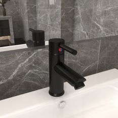 Robinet de lavabo de salle de bain Noir 130x176 mm