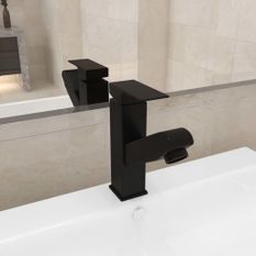 Robinet de lavabo rétractable Finition noire 157x172 mm