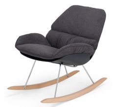 Rocking chair design gris de style nordique Kazon