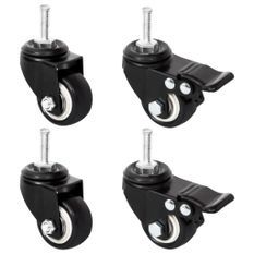 Roues pour jardinière 4 pcs noir 8x3,5x8 cm fer