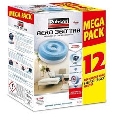 RUBSON PROMO MEGA PACK Lot de 12 recharge Aero 360 Neutre
