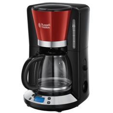 RUSSELL HOBBS 24031-56 - Cafetiere programmable Colours Plus - Technologie WhirlTech - 15 tasses - 1100 W - Rouge