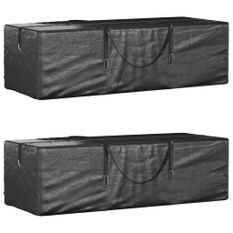 Sacs de rangement pour coussins de jardin 2 pcs noir