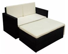 Salon de jardin 1 canapé résine tressée noir Xtep
