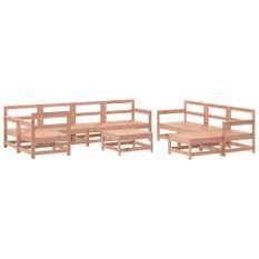 Salon de jardin 10 pcs bois massif douglas
