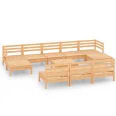 Salon de jardin 11 pcs Bois de pin massif 74