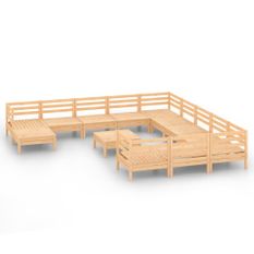 Salon de jardin 13 pcs Bois de pin massif 40