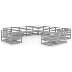 Salon de jardin 13 pcs Bois de pin massif 31