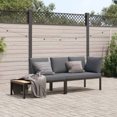 Salon de jardin 2 pcs avec coussins noir aluminium