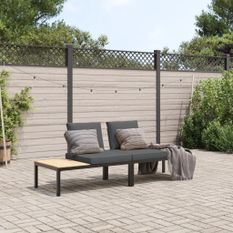 Salon de jardin 2 pcs avec coussins noir aluminium