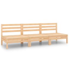 Salon de jardin 3 pcs Bois de pin massif 9