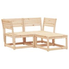Salon de jardin 3 pcs bois de pin massif