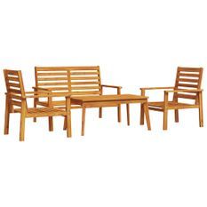 Salon de jardin 4 pcs bois d'acacia solide