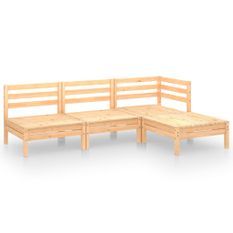Salon de jardin 4 pcs Bois de pin massif 18