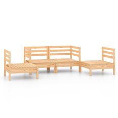 Salon de jardin 4 pcs Bois de pin massif 15