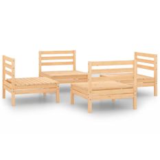Salon de jardin 4 pcs Bois de pin massif 11