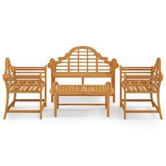 Salon de jardin 4 pcs Bois de teck solide