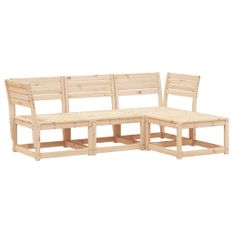 Salon de jardin 4 pcs bois massif de pin