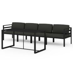 Salon de jardin 5 pcs avec coussins Aluminium Anthracite 4