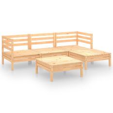 Salon de jardin 5 pcs Bois de pin massif 27