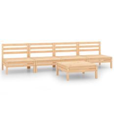 Salon de jardin 5 pcs Bois de pin massif 21