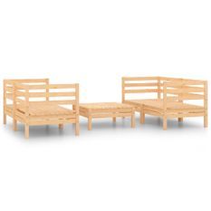 Salon de jardin 5 pcs Bois de pin massif 19