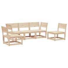 Salon de jardin 5 pcs bois de pin massif