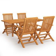 Salon de jardin 5 pcs Bois de teck massif 14