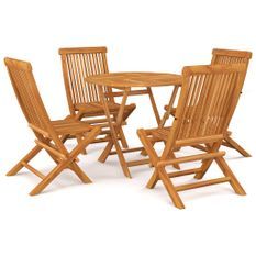 Salon de jardin 5 pcs Bois de teck massif 11