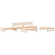 Salon de jardin 5 pcs bois massif de pin