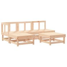 Salon de jardin 5 pcs bois massif de pin