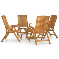 Salon de jardin 5 pcs bois massif de teck