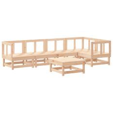 Salon de jardin 6 pcs Bois de pin massif