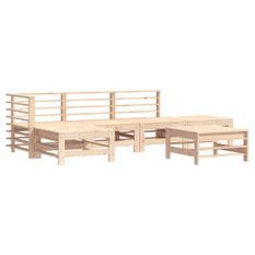 Salon de jardin 6 pcs Bois de pin massif