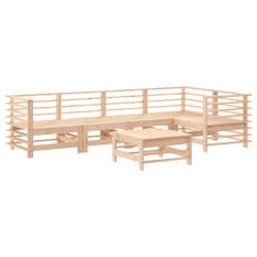 Salon de jardin 6 pcs Bois de pin massif